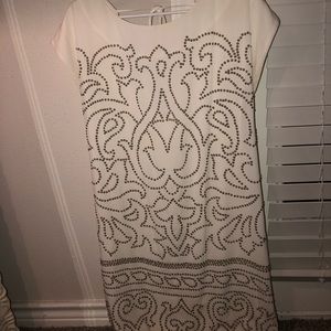 White and gold beaded dress